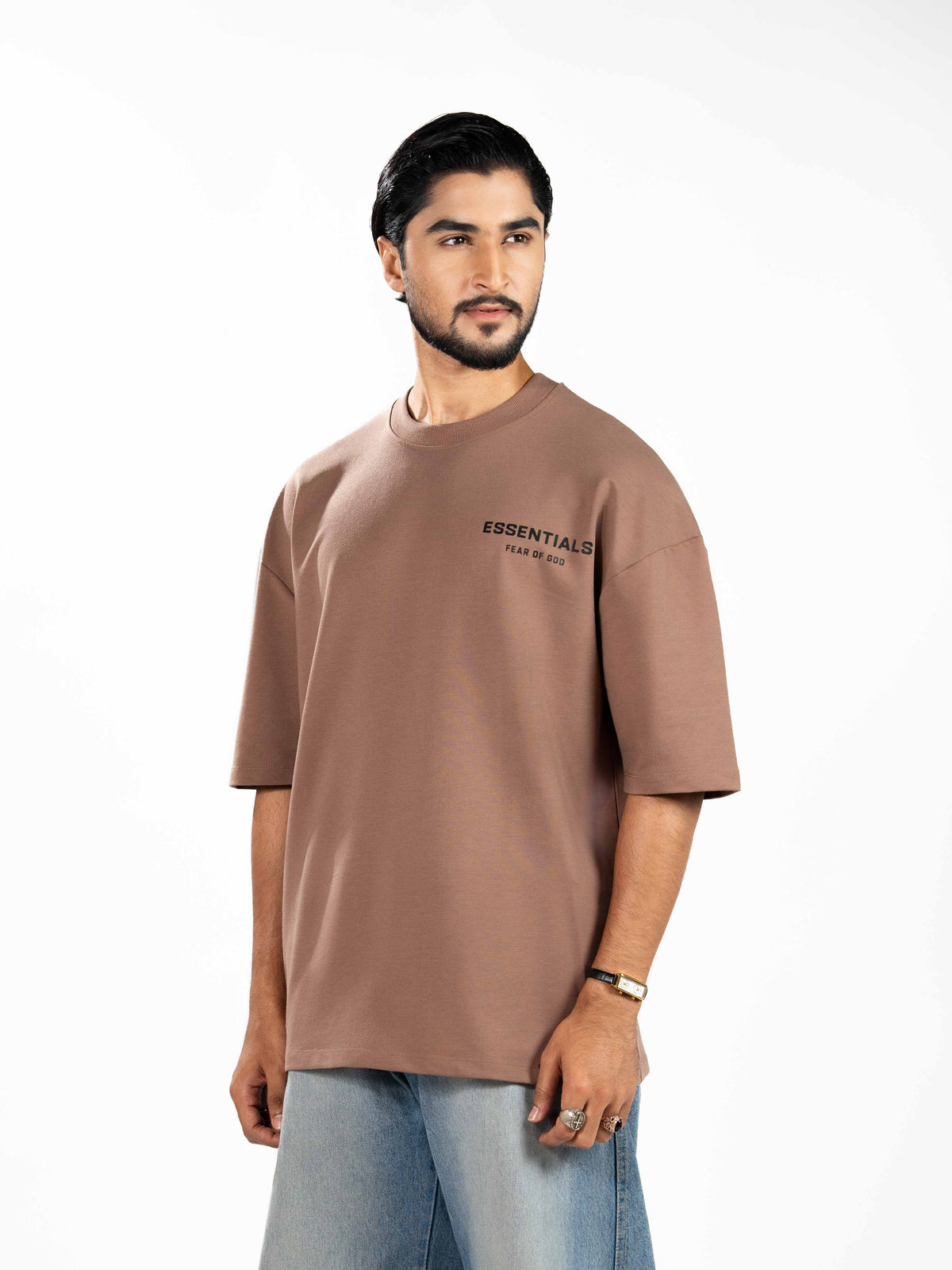 Men’s Oversized Drop Shoulder Graphic T-Shirt – Short Sleeve Crew Neck Tee | Casual Streetwear Top with Front & Back Print
