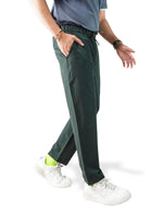 Men’s Relaxed Fit Trousers – Elastic Waist with Drawstring, Casual Pants with Fake Fly & Side Pockets ,Comfortable Everyday Wear