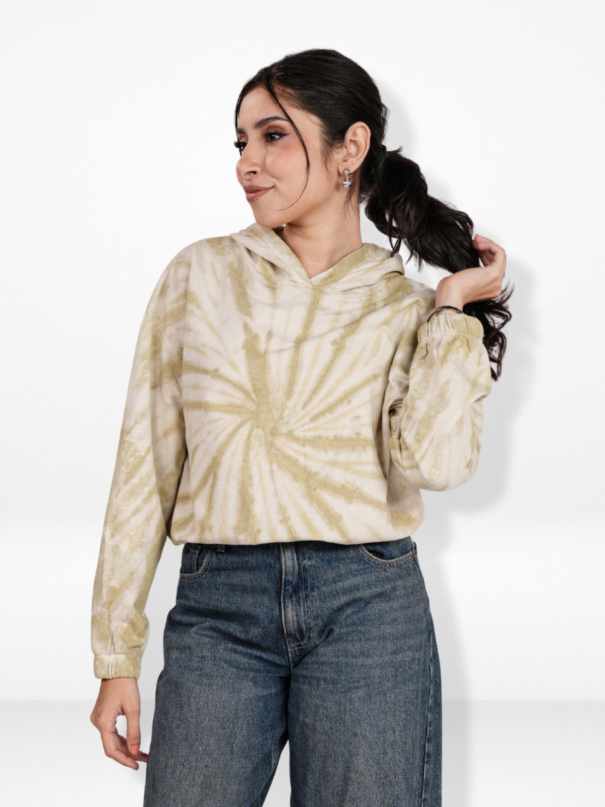 Women’s Tie-Dye Casual Hoodie – Long Sleeve Soft Pullover | Modern Printed Hoodie for Everyday Wear