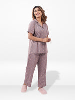 Women’s Printed Night Suit Set – Shirt & Pyjama | Soft Nightwear Dress, 2 Piece Sleepwear for Women, Comfortable Loungewear