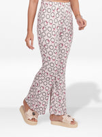 Women’s Printed Palazzo Pants | Wide Leg Lounge Trousers for Women | Soft Stretch Yummy Rib Fabric | Casual & Party Wear Bottoms - Blushing Bride