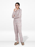 Women’s Henley Sleepwear Set – Long Sleeve Printed Pajama Top & Shorts | Soft Lightweight 2-Piece Nightwear