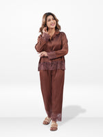 Women’s Satin Bridal Lounge Set – Luxury Silky Pajamas | Party Ready Sleepwear for Bride & Wedding Events