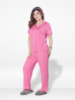 Women Printed Night Suit Set of Shirt & Pyjama, Night wear Dress
