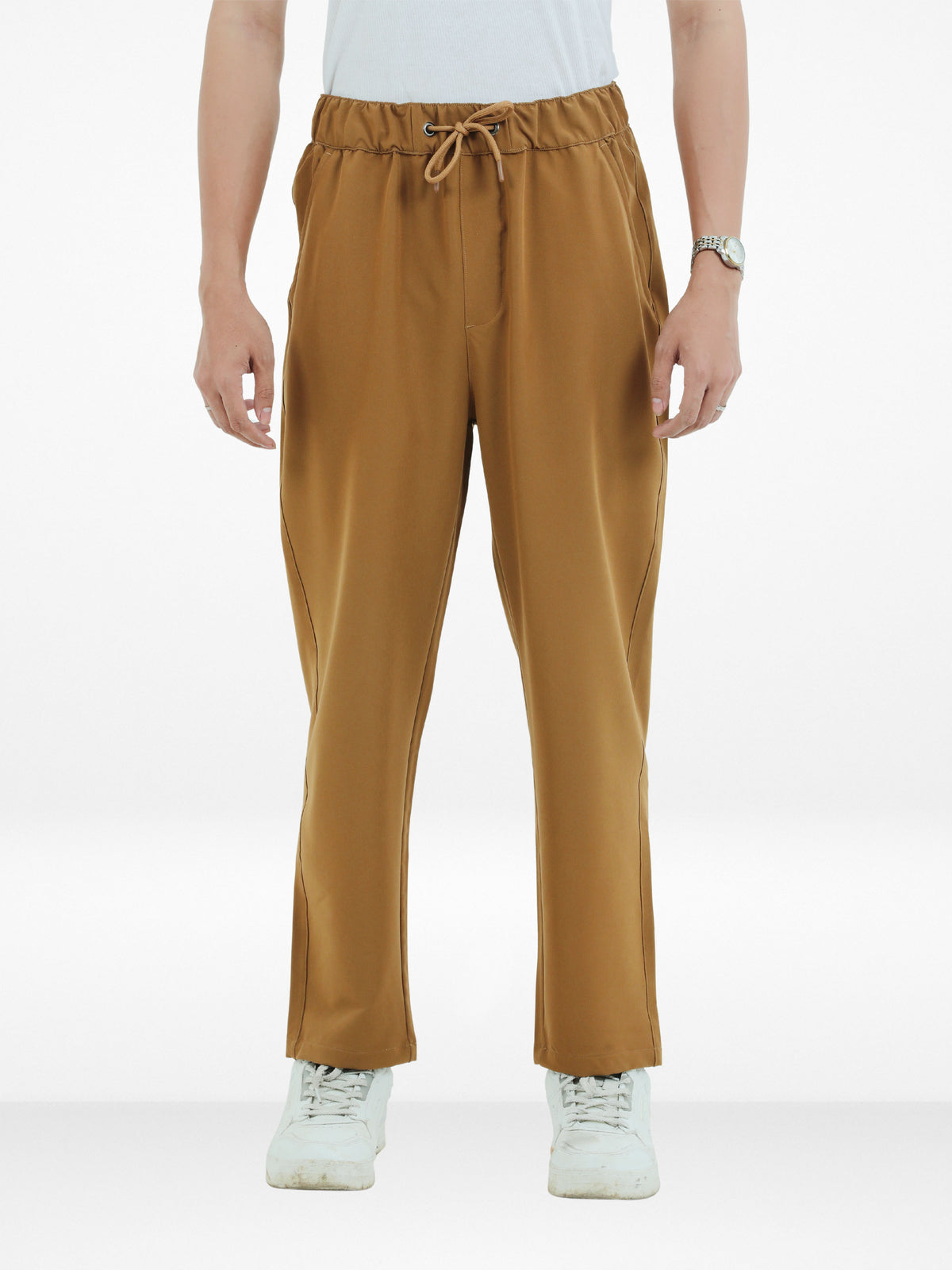 Men’s Relaxed Fit Trousers – Elastic Waist with Drawstring, Casual Pants with Fake Fly & Side Pockets ,Comfortable Everyday Wear (Copy)