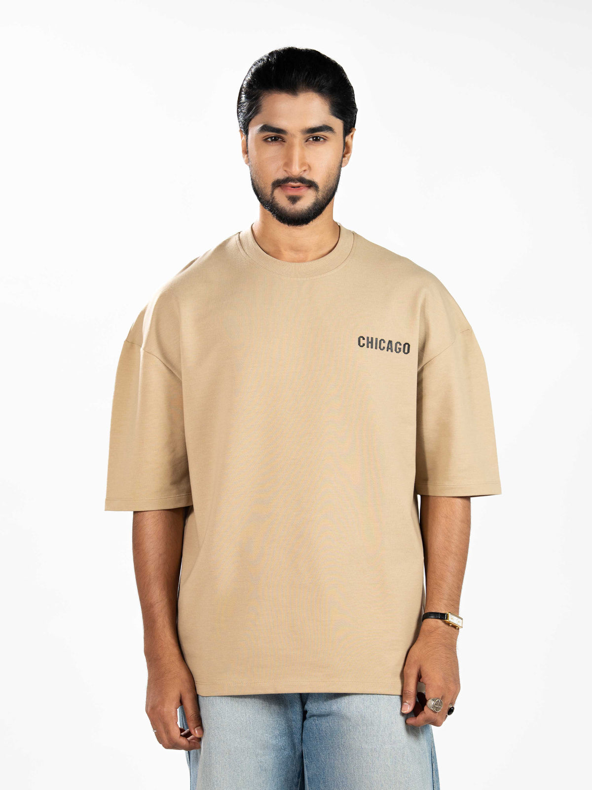 Men’s Oversized Drop Shoulder Graphic T-Shirt – Short Sleeve Crew Neck Tee | Casual Streetwear Top with Front & Back Print