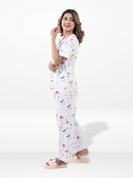 Women’s Printed Night Suit Set – Shirt & Pyjama | Soft Nightwear Dress, 2 Piece Sleepwear for Women, Comfortable Loungewear