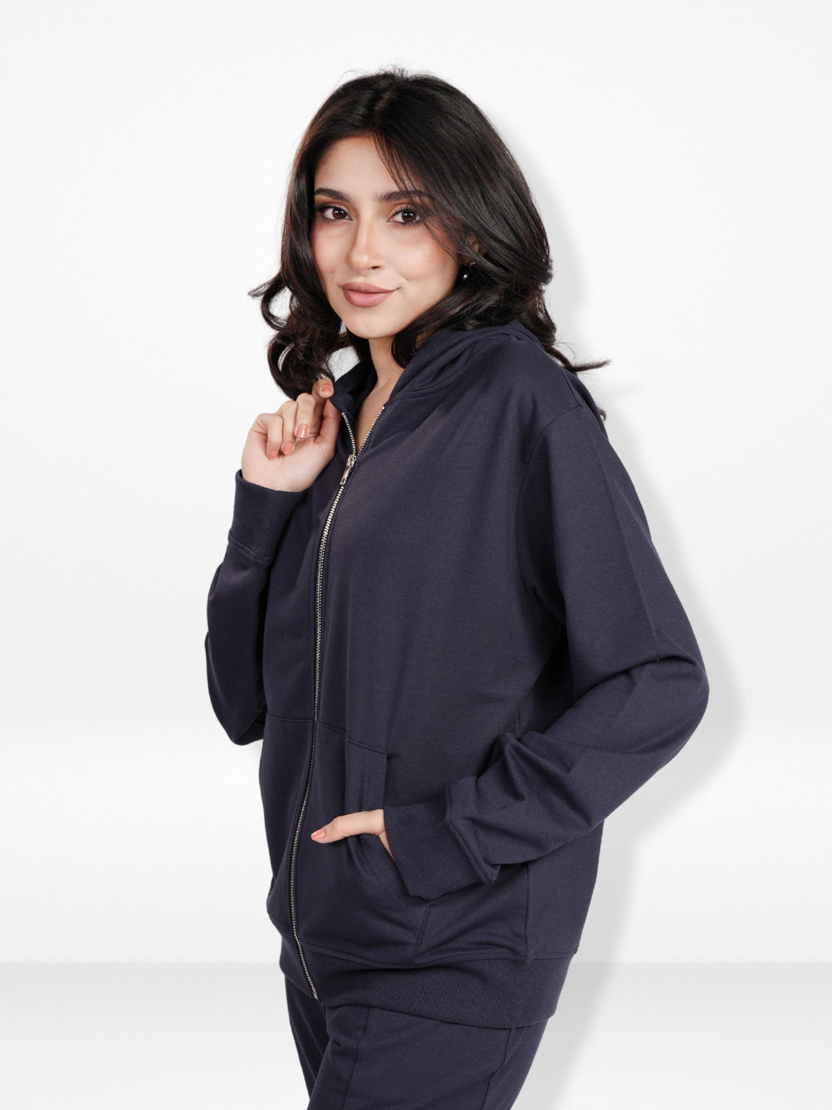 Women’s Full Zip Hoodie – Solid Color Hooded|Casual Zip-Up Hoodies for Everyday Wear
