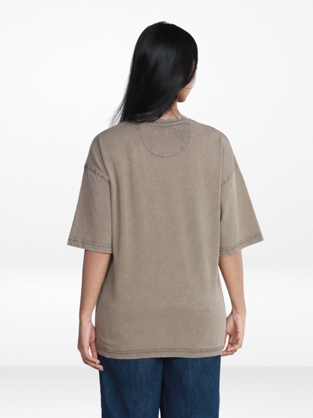 Women’s Drop Shoulder T-Shirt – Classic Solid Short Sleeve Tee, Soft Cotton Blend Comfortable Casual Wear- Grey