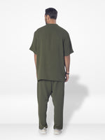 Men's Short Sleeve Shirt & Long Pant Set| Olive