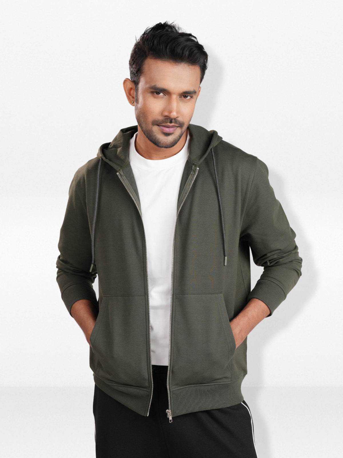 Men’sSolidFull Zip Basic Hoodies– Long Sleeve with Full Zip & Kangaroo Pocket | Casual Everyday Comfort Wear