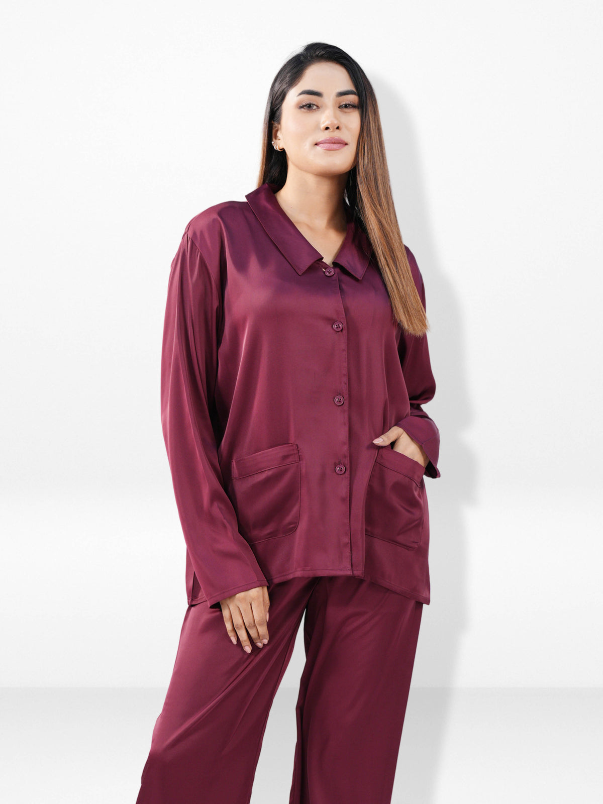 Women’s Luxury Satin Sleepwear Set – Bridal Party Pajama Outfit | Elegant Soft Silky Nightwear