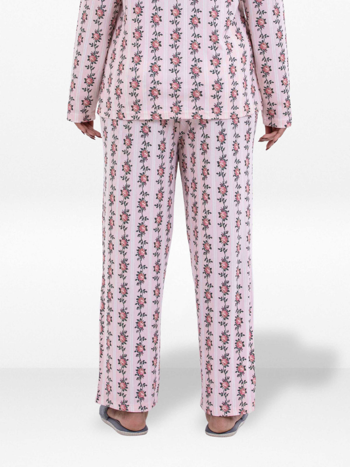Women’s Printed Pajama Pants | Soft & Stretchy Sleepwear Trousers | Elastic Waist Lounge Pants | Yummy Rib Fabric - Blushing Bride Rose