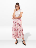 Women’s All Over Printed Maxi Skirt – Summer Pleated High Waist Casual Long Skirt