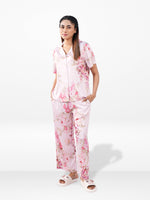 Women’s Short Sleeve Satin Sleepwear Set – Notch Collar 2 Piece Pajama Outfit | Comfy Nightwear, Soft Summer Lounge Set for Women