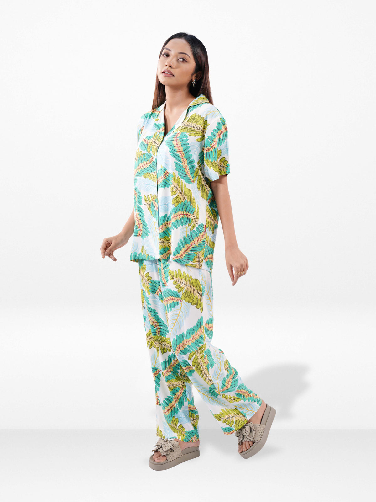 Women’s Short Sleeve Sleepwear Set – Notch Collar 2 Piece Pajama Outfit | Comfy Nightwear, Soft Summer Lounge Set for Women