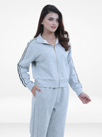 Women’s Zip-Through Jacket – High Collar, Regular Fit Long Sleeve Outerwear for Effortless Style & Comfort
