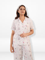 Women's All Over Printed PJ Set – 2 Piece Sleepwear Set | Soft Breathable Nightwear for Women