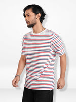 Men’s Striped Henley Neck T-Shirt – Regular Fit Short Sleeve Tee | Soft Stretch Casual Wear