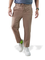 Men’s Relaxed Fit Trousers – Elastic Waist with Drawstring, Casual Pants with Fake Fly & Side Pockets ,Comfortable Everyday Wear