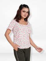 Women’s Regular Fit Crew Neck Tee Shirt – Short Sleeve All Over Print T-Shirt | Soft & Comfortable
