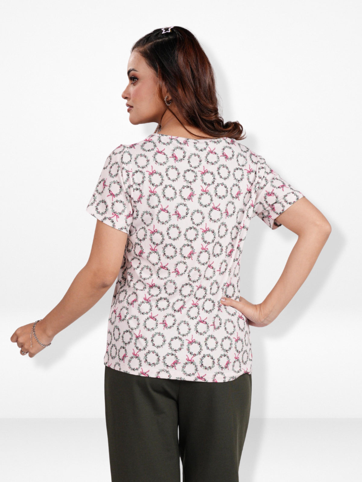 Women’s Regular Fit Crew Neck Tee Shirt – Short Sleeve All Over Print T-Shirt | Soft & Comfortable