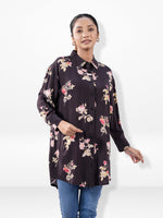 Women’s Floral All Over Printed Shirt – Long Sleeve Casual Blouse for Everyday & Office Wear