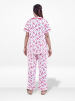 Women Christmas Candy Cane Printed Pyjama Set , Night wear Dress Women's Printed Night Suit Set Shirt & Pyjama | Soft Nightwear Dress, 2 Piece Sleepwear for Women, 