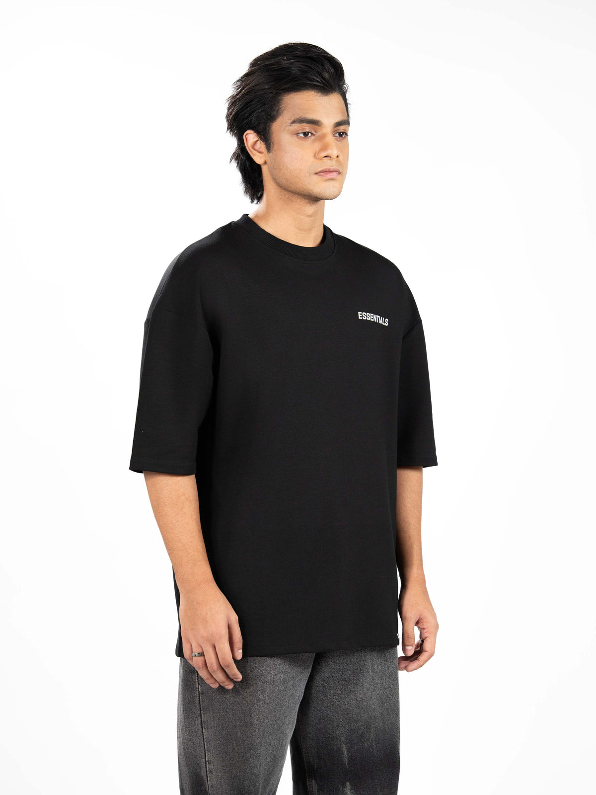Men’s Oversized Drop Shoulder Graphic T-Shirt – Short Sleeve Crew Neck Tee | Casual Streetwear Top with Front & Back Print