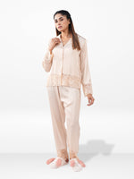 Women’s Satin Bridal Lounge Set – Luxury Silky Pajamas | Party Ready Sleepwear for Bride & Wedding Events