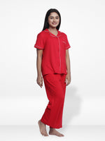 Women Solid Sleepwear Short Sleeve Pyjama Set