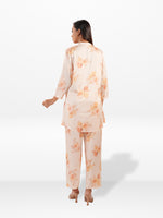 Women's Casual Floral Printed Satin Co-Ord Set