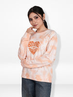 Women’s Tie-Dye Long Sleeve Sweatshirt – Soft Cotton Blend Pullover | Stylish Printed Casual Top for Everyday Comfort