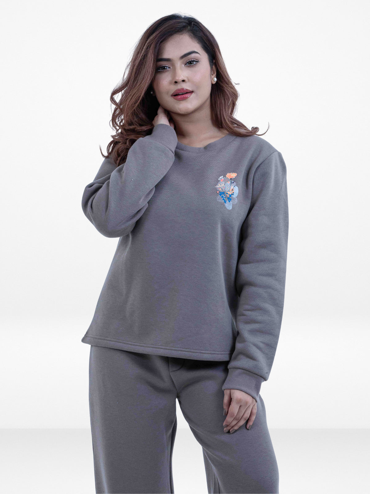 Women’s Fleece Winter Warm Sweatshirt & Jogger Set – Soft Brushed Fleece 2-Piece Set, Cozy Long Sleeve Top & Pants