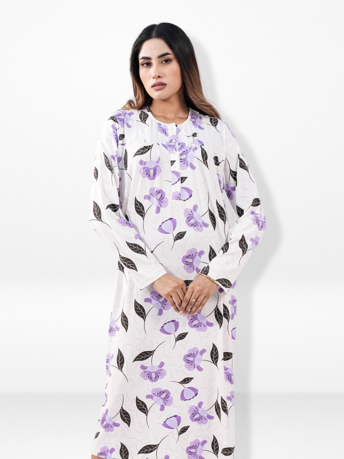 Women’s All Over Printed Long Top – Stylish Casual Tunic for Everyday Wear