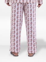 Women’s Printed Pajama Pants | Soft & Stretchy Sleepwear Trousers | Elastic Waist Lounge Pants | Yummy Rib Fabric - Blushing Bride Rose