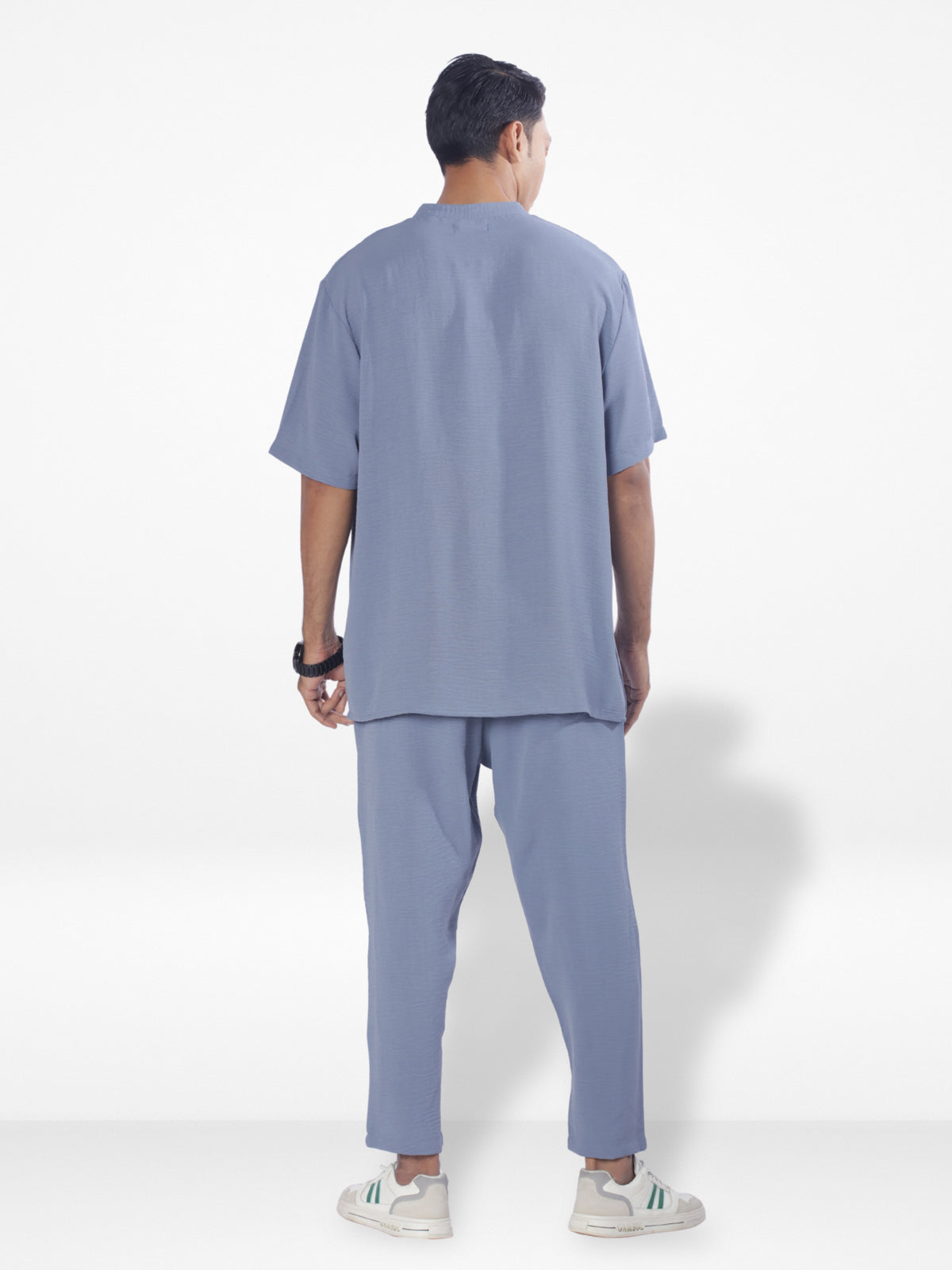 Men's Short Sleeve Shirt & Long Pant Set| Slate Blue
