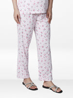 Women’s All Over Printed Lounge Pants | Soft Stretch Yummy Rib Fabric | Drawstring Waist Casual Sleepwear & Pajama Trousers - Pink