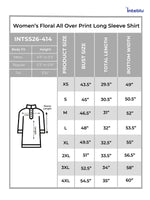 Women’s Floral All Over Print Long Sleeve Shirt – Soft Casual Coverd Button-Down Blouse