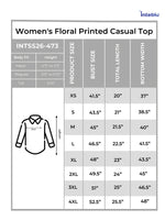 Women's Floral Printed Casual Three-Quarter Sleeves Round Neck Women Regular Fit Tops