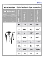 Women’s All Over Print Kaftan Tunic – Flowy Casual Top | Lightweight Summer & Resort Wea