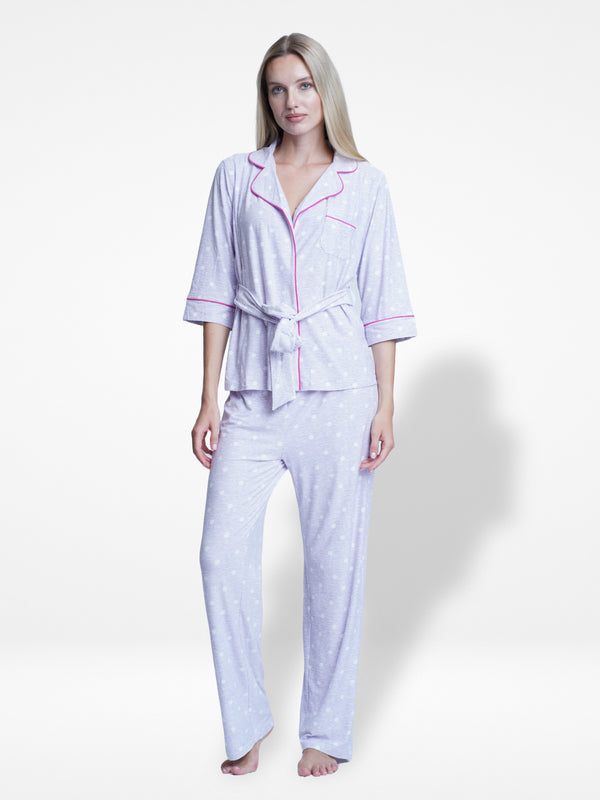 Women Dot Print Pajama set Sleepwear