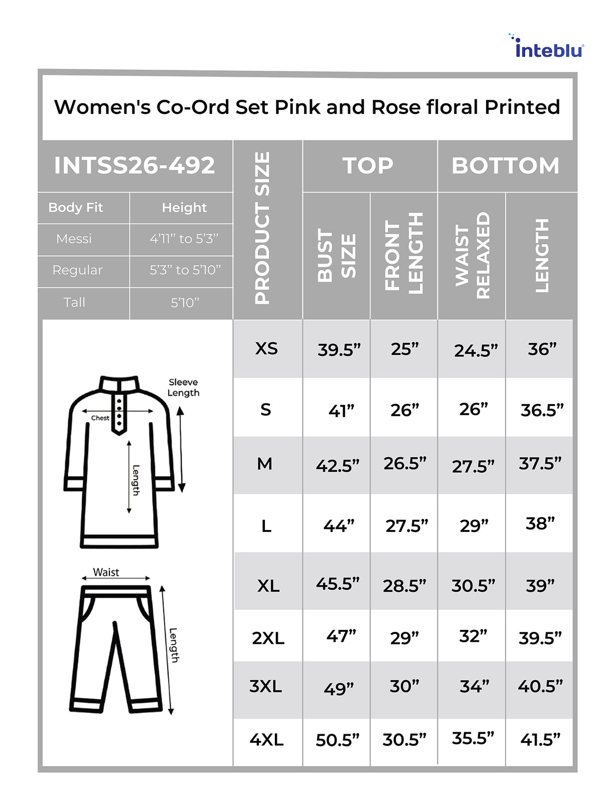 Women's Co-Ord Set Pink and Rose floral Printed -Trendy 2 Piece Matching Top & Bottom Outfit