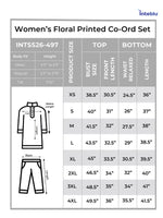 Women’s Floral Printed Co-Ord Set – Trendy 2 Piece Matching Top &amp; Bottom Outfit