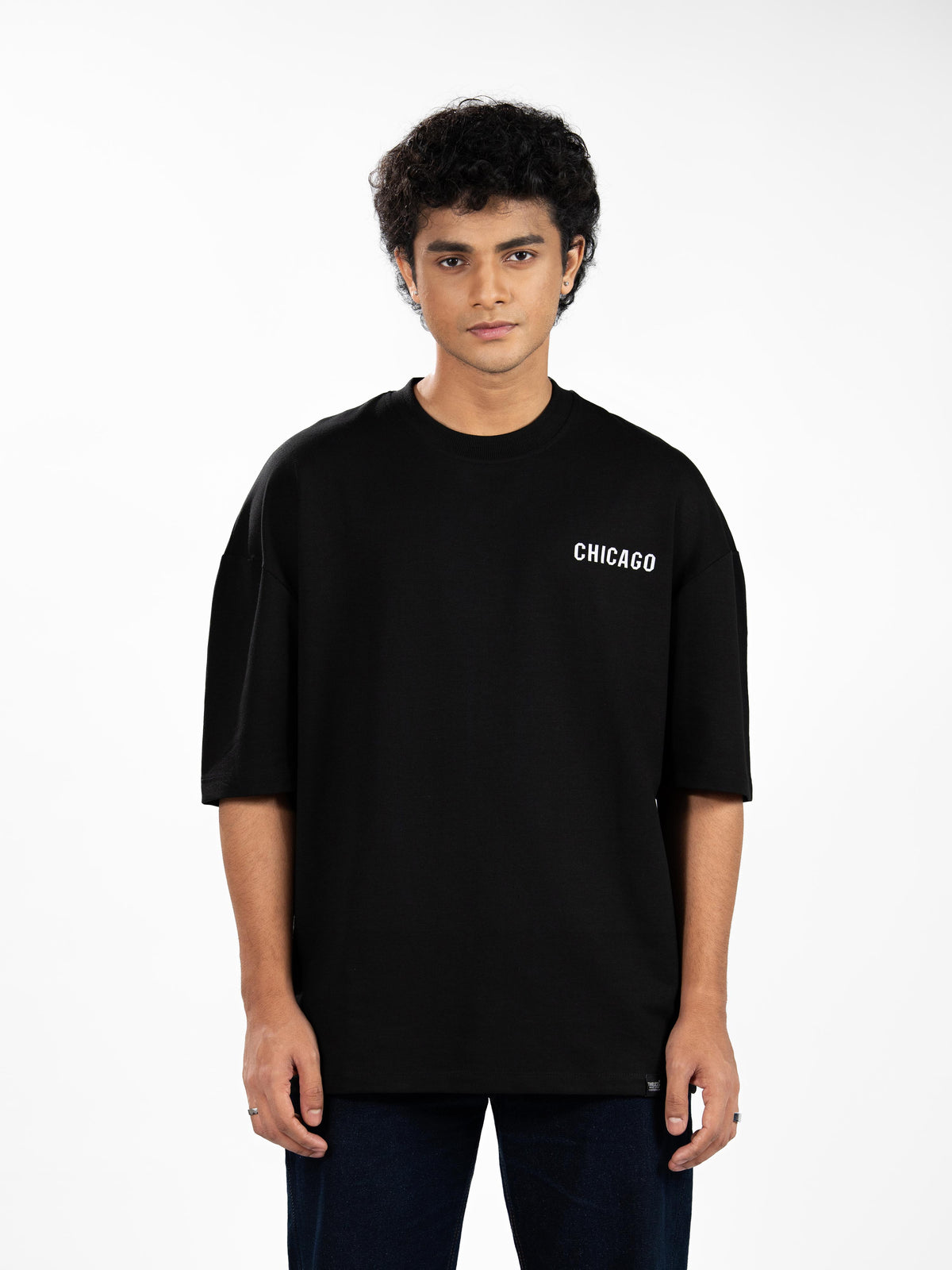 Men’s Oversized Drop Shoulder Graphic T-Shirt – Short Sleeve Crew Neck Tee | Casual Streetwear Top with Front & Back Print