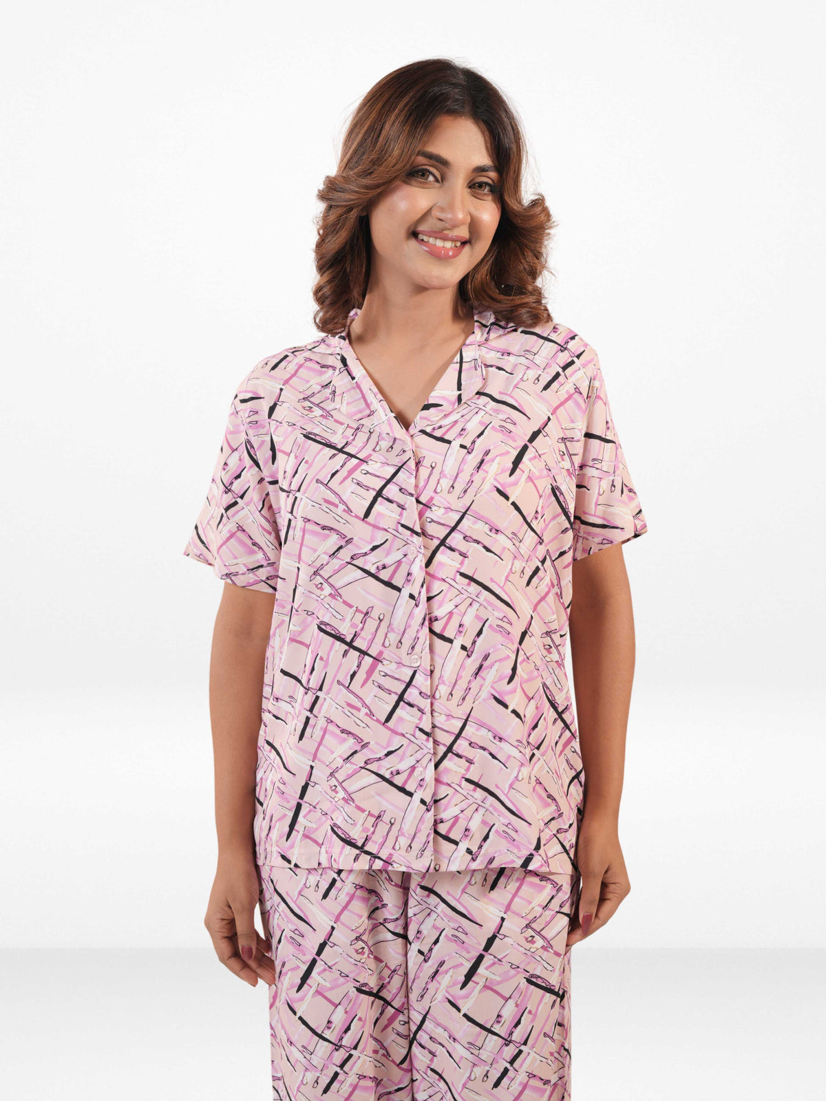 Women's All Over Printed PJ Set – 2 Piece Sleepwear Set | Soft Breathable Nightwear for Women