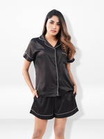 Women's Satin Notch collar Short Sleepwear Set |Satin Fabric