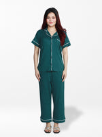 Women Dot PrintedNight Suit Set of Shirt & Pyjama, Night wear DressWomen’s Printed Night Suit Set – Shirt &amp; Pyjama | Soft Nightwear Dress, 2 Piece Sleepwear for Women, Comfortable Loungewear