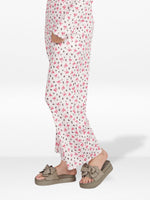 Women's Floral Printed Wide Leg Pants – Soft Yummy Rib Casual Trousers