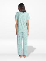 Women’s 2 PieceAll Over Printed Loungewear Set – Short Sleeve Top &amp; Pants | Casual Lounge Outfit, Soft Pajama Set, Summer Sleepwear for Women